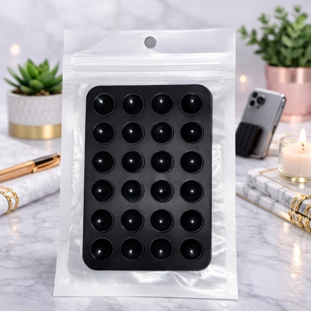 Suction Silicone foam pad, strong grip, black suction pad universal.